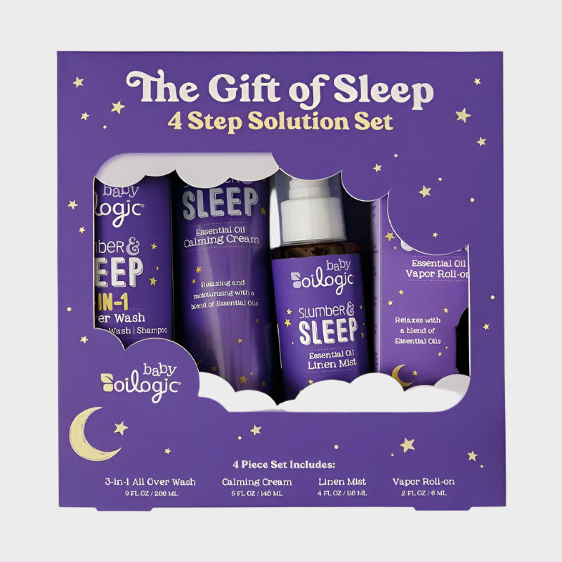 , the Gift of Sleep, Baby Sleep Bundle Using Essential Oils, Essential Oil Roll on .2 Oz, All-Over Wash 9 Oz, Calming Cream 5 Oz, Linen Mist, 4 Oz