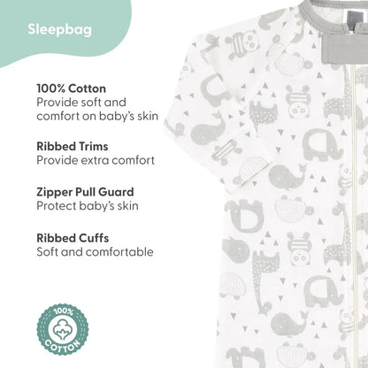 Newborn Baby Layette Gift Set for Boys and Girls, Shower Gift Essentials, Grey Sleepy Elephants
