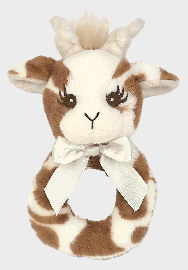Bearington Baby Lil’ Patches, 5.5 Inch Giraffe Plush Stuffed Animal Baby Rattle, Newborn Toys, Giraffe Baby Stuff