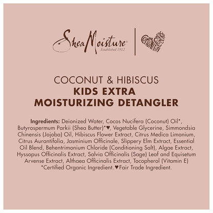 Kids Extra Moisturizing Detangler for Curly Hair Coconut and Hibiscus Kids Detangler with Shea Butter 8 Oz