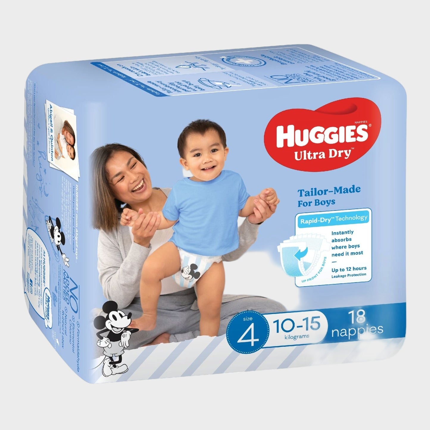 Huggies Nappies Ultra Dry Toddler Boy 18PK