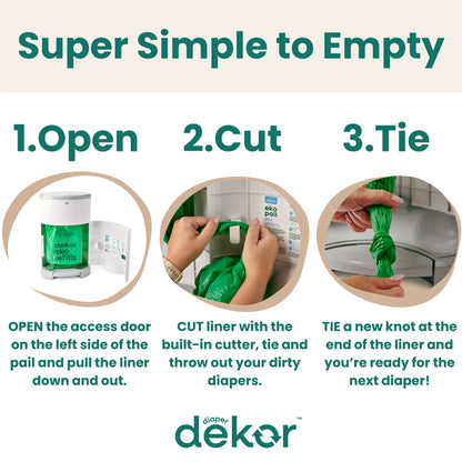 Diaper  Eko Classic Refills, 2 Count | ONLY Eco-Friendly Diaper Pail Refills Made with 70% Recycled Materials | Quicker, Easier & More Cost Effective than Trash Bags