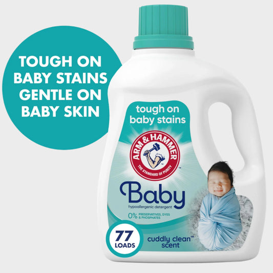 Baby, Hypoallergenic Liquid Laundry Detergent, 100.5 Fl Oz, 77 Loads