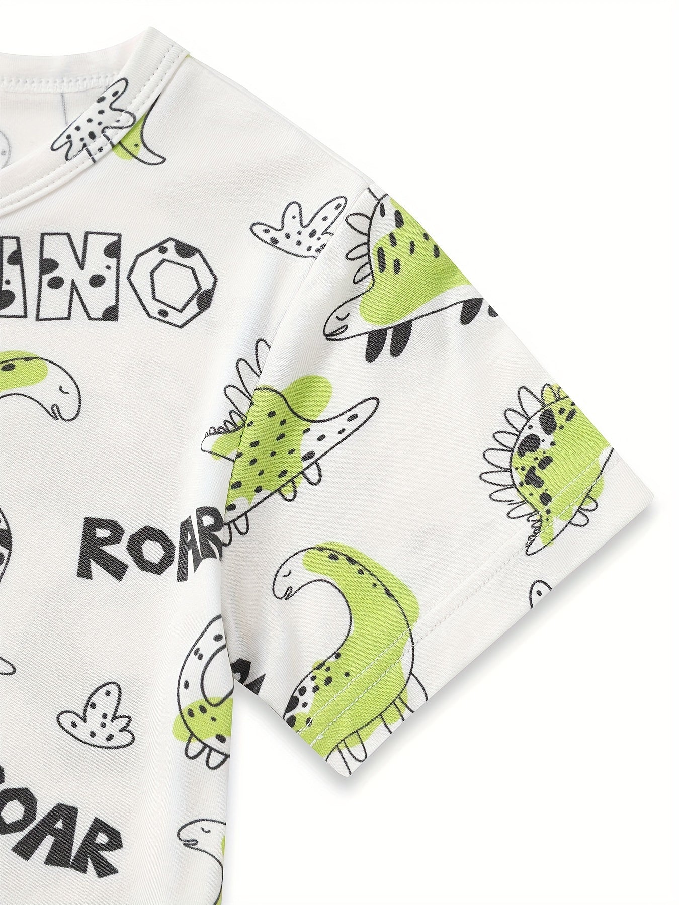 Zip-Up Short-Sleeved Dinosaur Romper