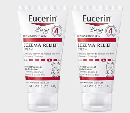 Baby Eczema Relief Body Cream - Steroid & Fragrance Free for 3+ Months of Age - 5 Oz. Tube (Pack of 2)
